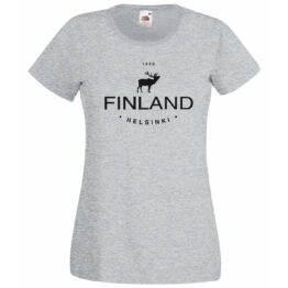 Naisten T-paita Poro-Finland-Helsinki 1550 / Harmaa