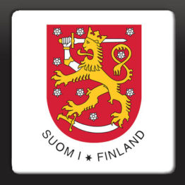 Suomen vaakuna, keraaminen magneetti (4,8 cm)