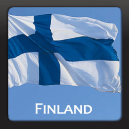Suomen lippu, keraaminen magneetti (4,8 cm)