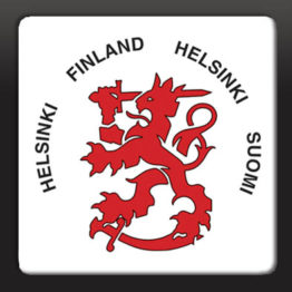 Punainen Suomen vaakuna, keraaminen magneetti (2,5 cm)