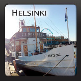 Helsinki Runeberg laiva, keraaminen magneetti (4,8 cm)