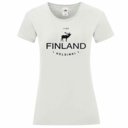 Naisten T-paita Poro-Finland-Helsinki 1550 / Valkoinen
