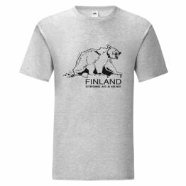 Miesten T-paita Finland – Strong as a Bear / Harmaa
