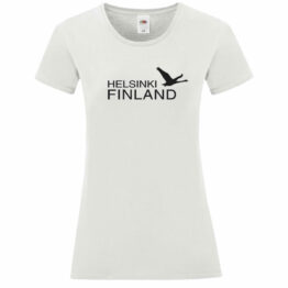 Naisten T-paita Joutsen-Helsinki-Finland / Valkoinen